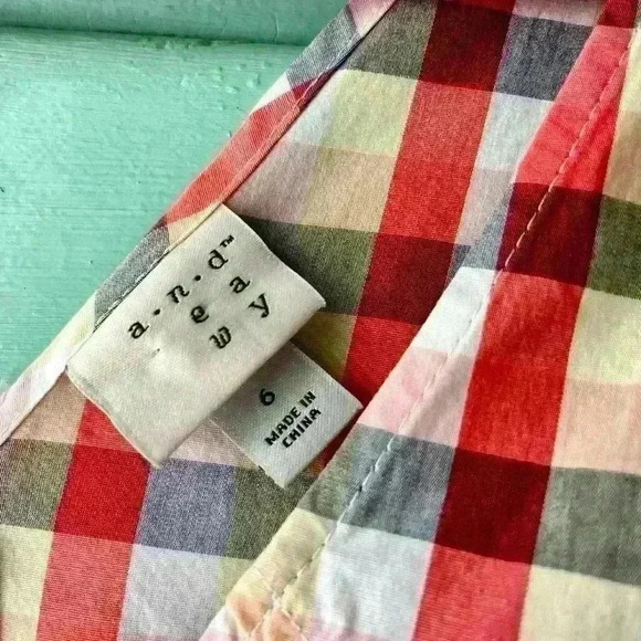 A NEW DAY - Plaid Sundress. Size 6. Vneck front and back. - Picture 3 of 8